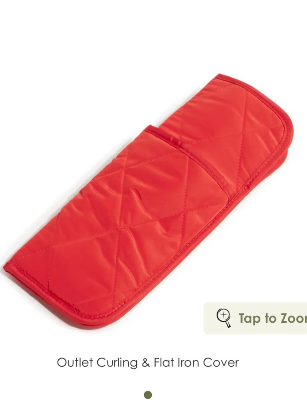 Vera Bradley Quilted Curling & Flat Iron Cover Goji Berry Red Pattern
